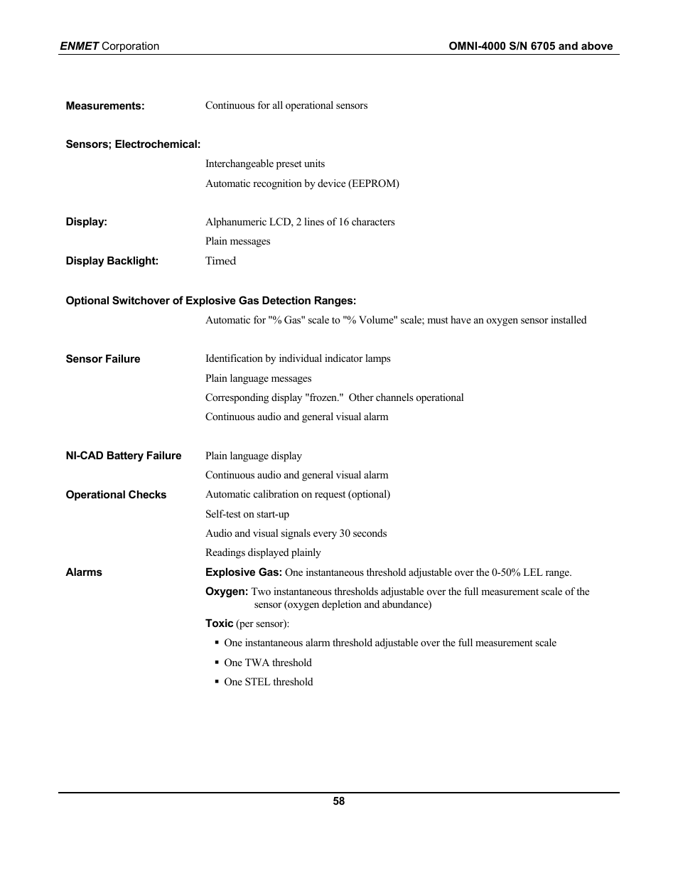 ENMET OMNI-4000 User Manual | Page 64 / 72