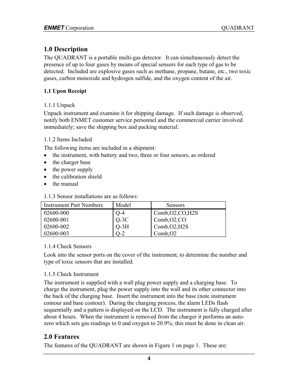 ENMET QUADRANT User Manual | Page 10 / 26