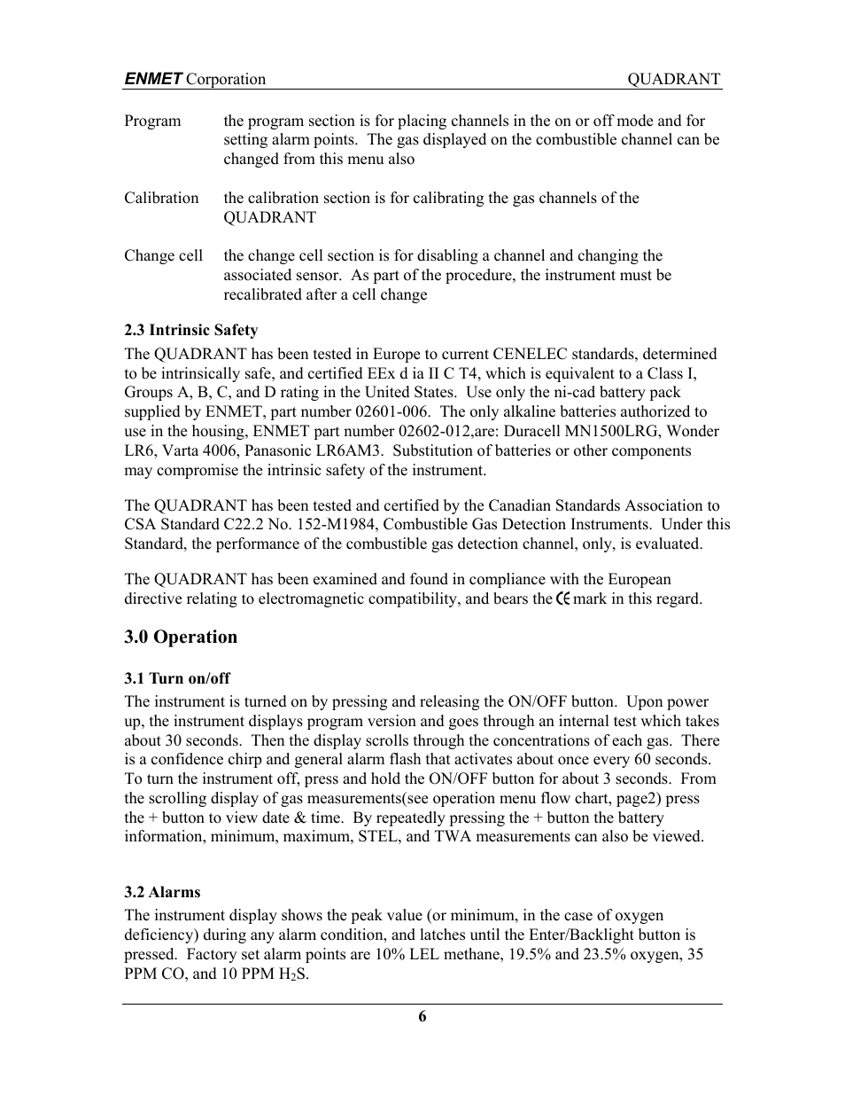 ENMET QUADRANT User Manual | Page 12 / 26