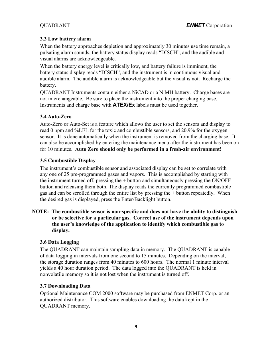 ENMET QUADRANT User Manual | Page 15 / 26