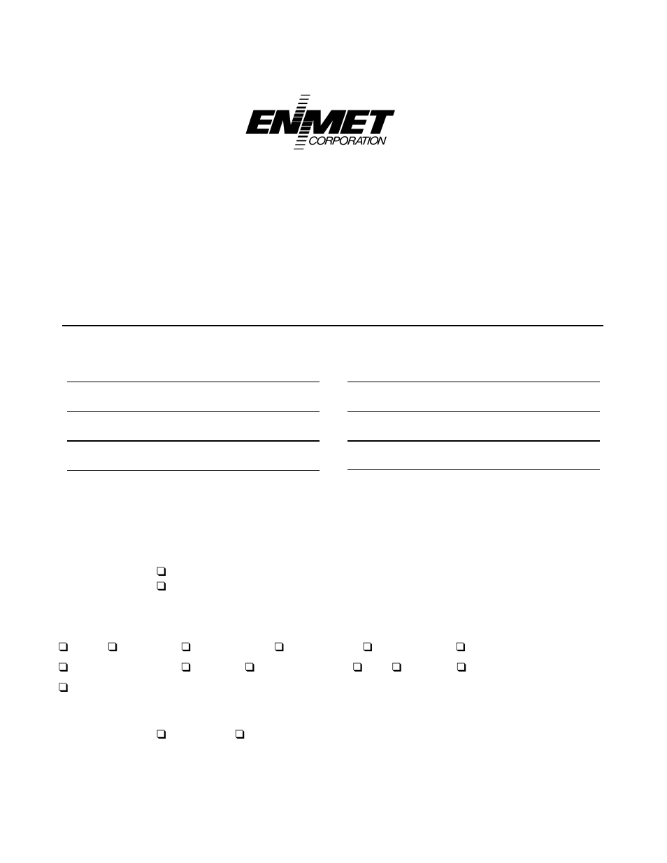 Repair return form | ENMET SPECTRUM CO-RAL User Manual | Page 18 / 18