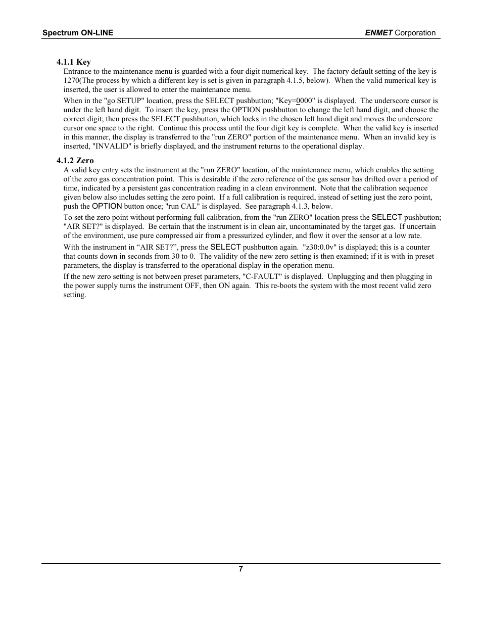 ENMET SPECTRUM ON-LINE User Manual | Page 11 / 30