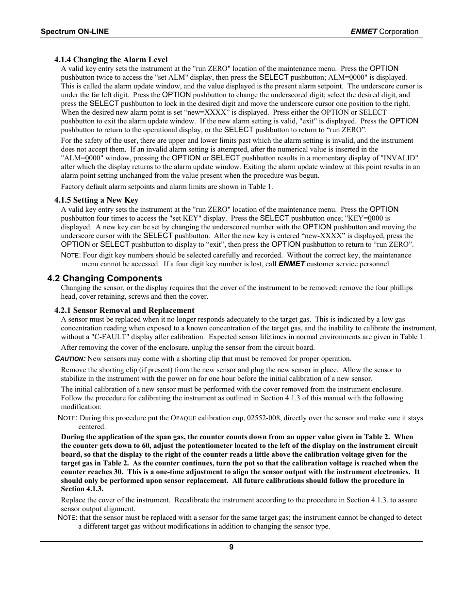 ENMET SPECTRUM ON-LINE User Manual | Page 13 / 30