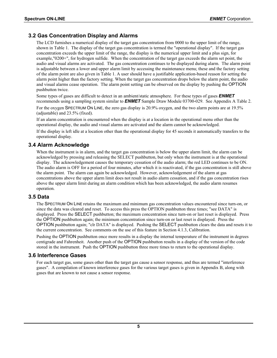ENMET SPECTRUM ON-LINE User Manual | Page 9 / 30