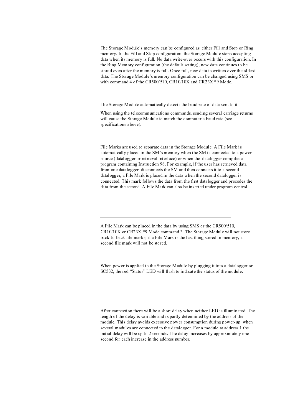 5 baud rates, 6 file marks, 7 power-up status indication | Campbell Hausfeld SM4M User Manual | Page 11 / 39