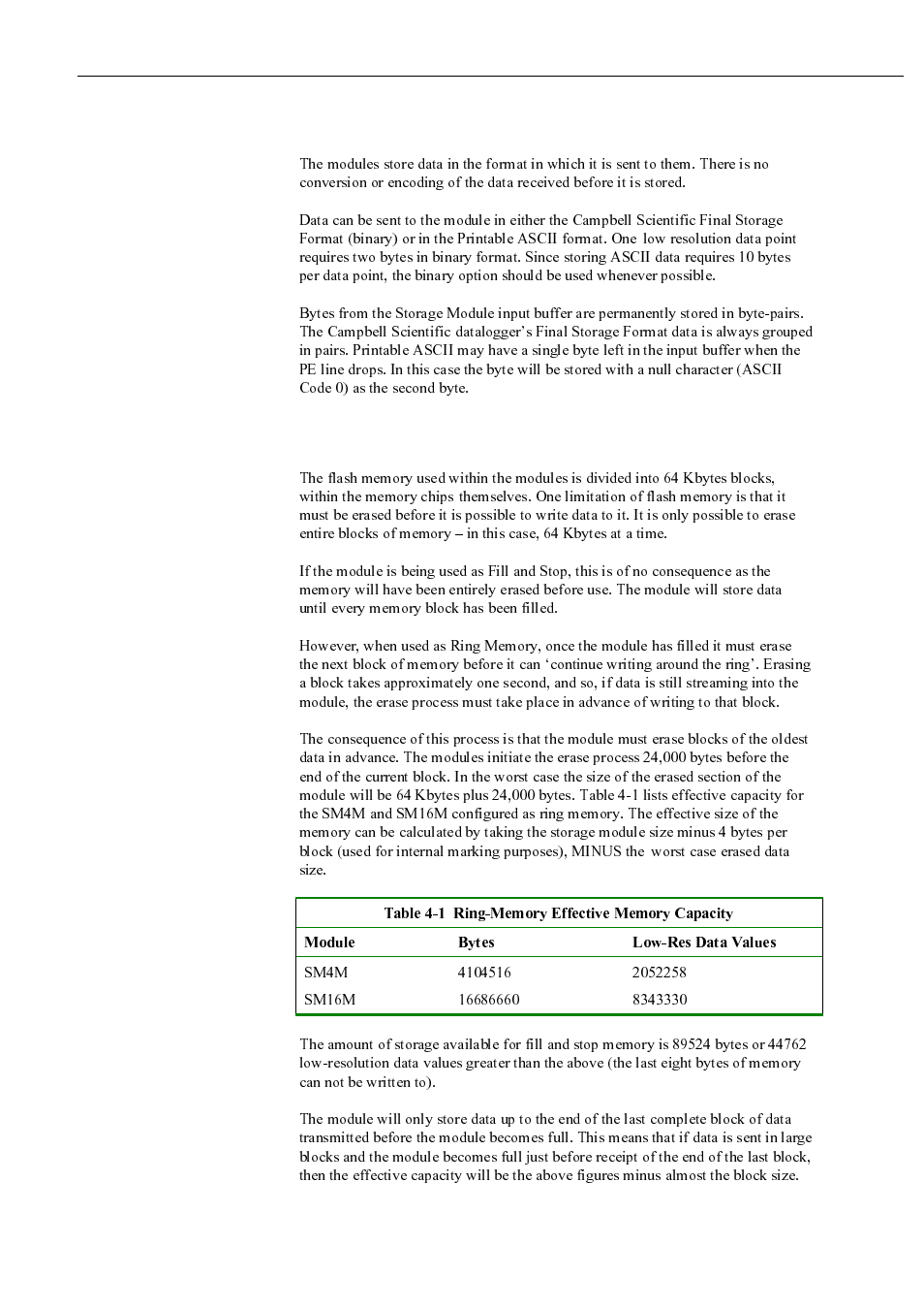 3 data formats – space requirements, 4 available storage | Campbell Hausfeld SM4M User Manual | Page 22 / 39
