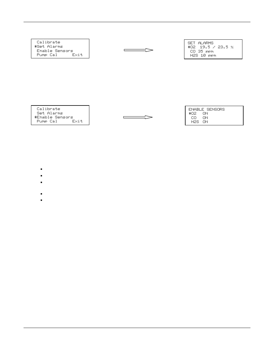 Example: display of set alarm menu | ENMET TARGET User Manual | Page 22 / 36