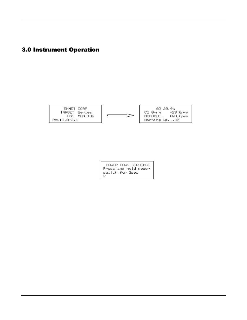 0 instrument operation | ENMET TARGET User Manual | Page 7 / 36