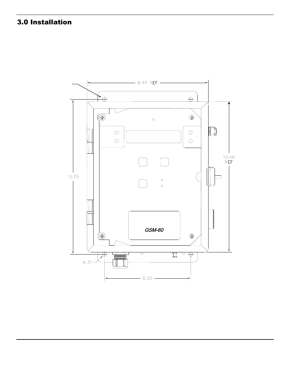 0 installation | ENMET GSM-60 User Manual | Page 8 / 39