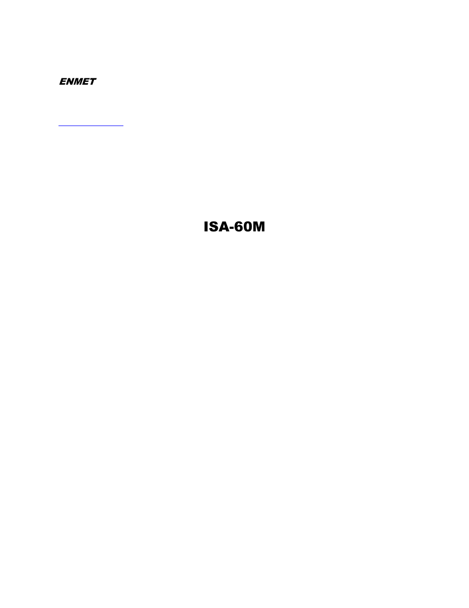 ENMET ISA-60M with MRI-5175 User Manual | 28 pages