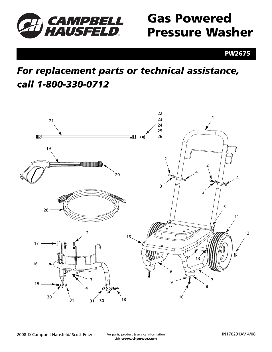 Campbell Hausfeld PW2675 User Manual | 2 pages