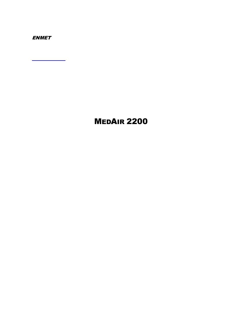 ENMET MEDAIR 2200 User Manual | 40 pages