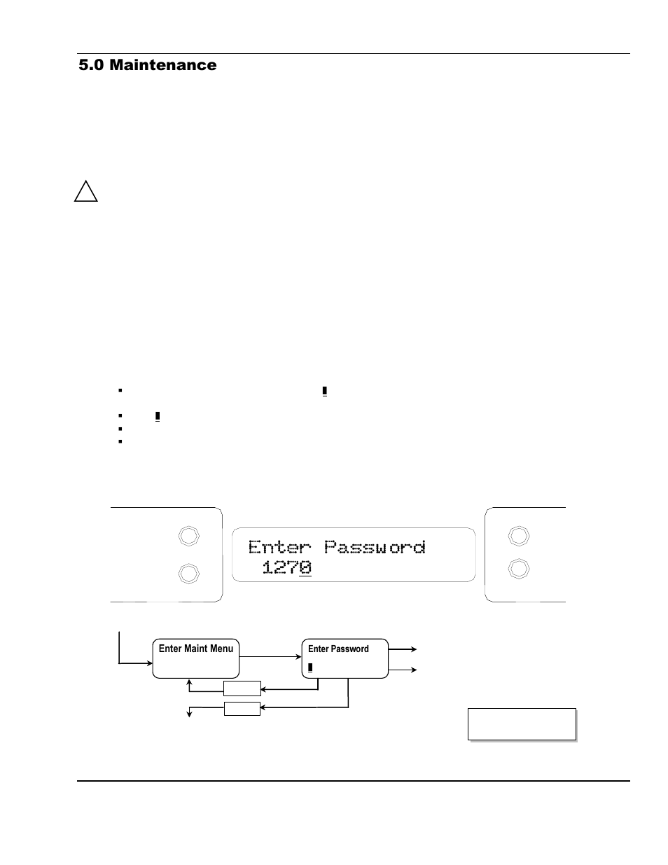 Enter password 1270, 0 maintenance, 1 cleaning instructions | 2 maintenance menu | ENMET MEDAIR 2200 User Manual | Page 16 / 40