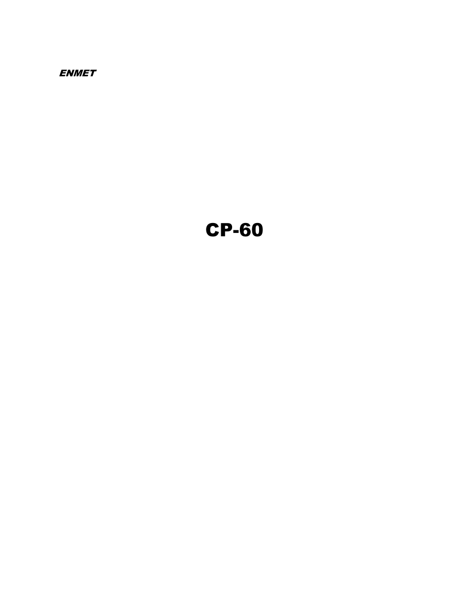 ENMET CP-60 User Manual | 23 pages