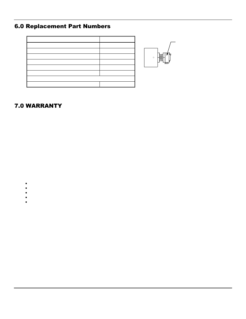 0 replacement part numbers, 0 warranty | ENMET EX-5100 User Manual | Page 16 / 18