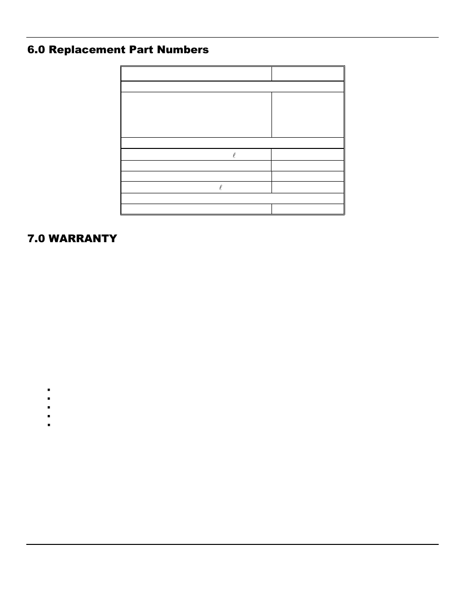 0 replacement part numbers, 0 warranty | ENMET EX-5175-EC User Manual | Page 14 / 16