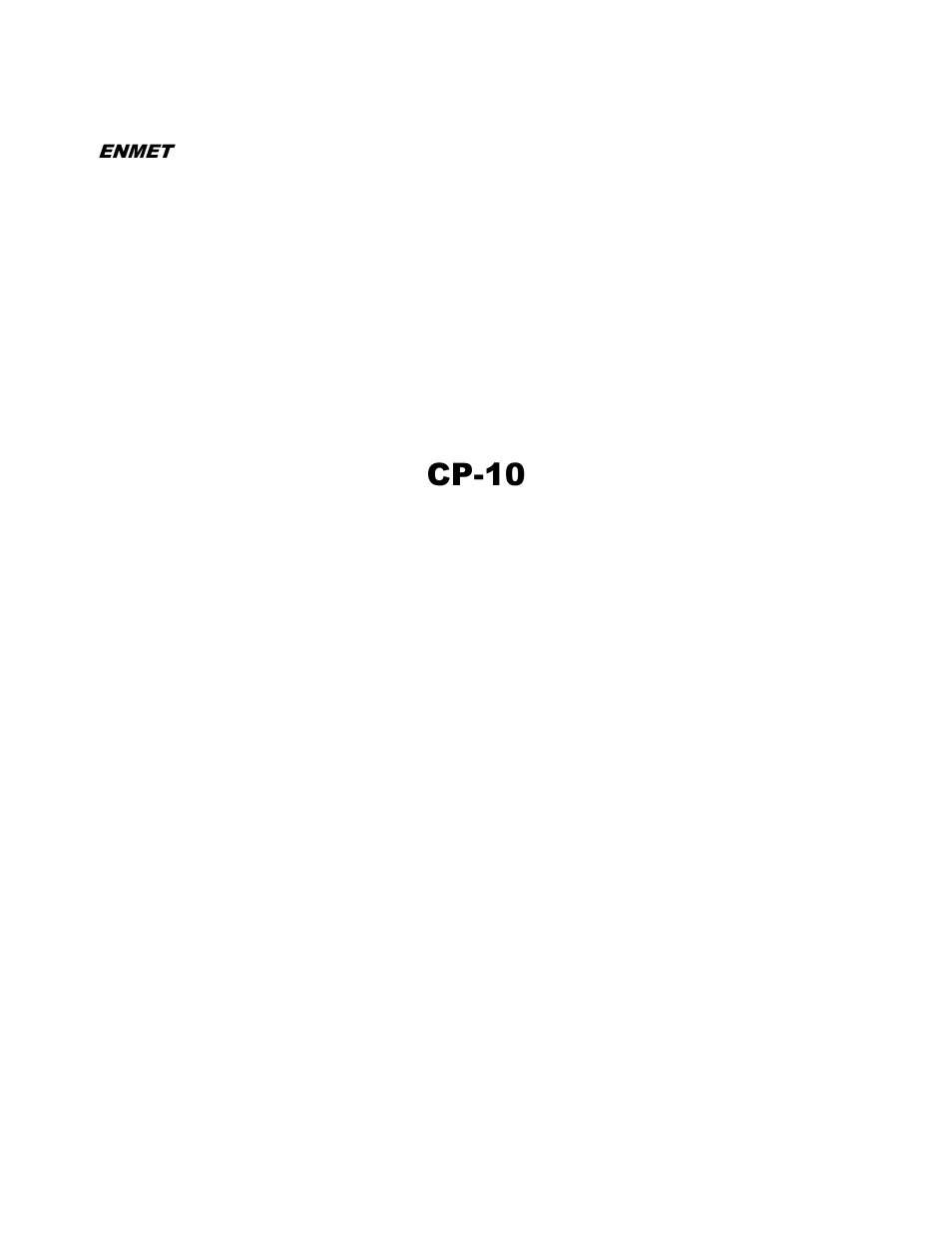 ENMET CP-10 User Manual | 20 pages