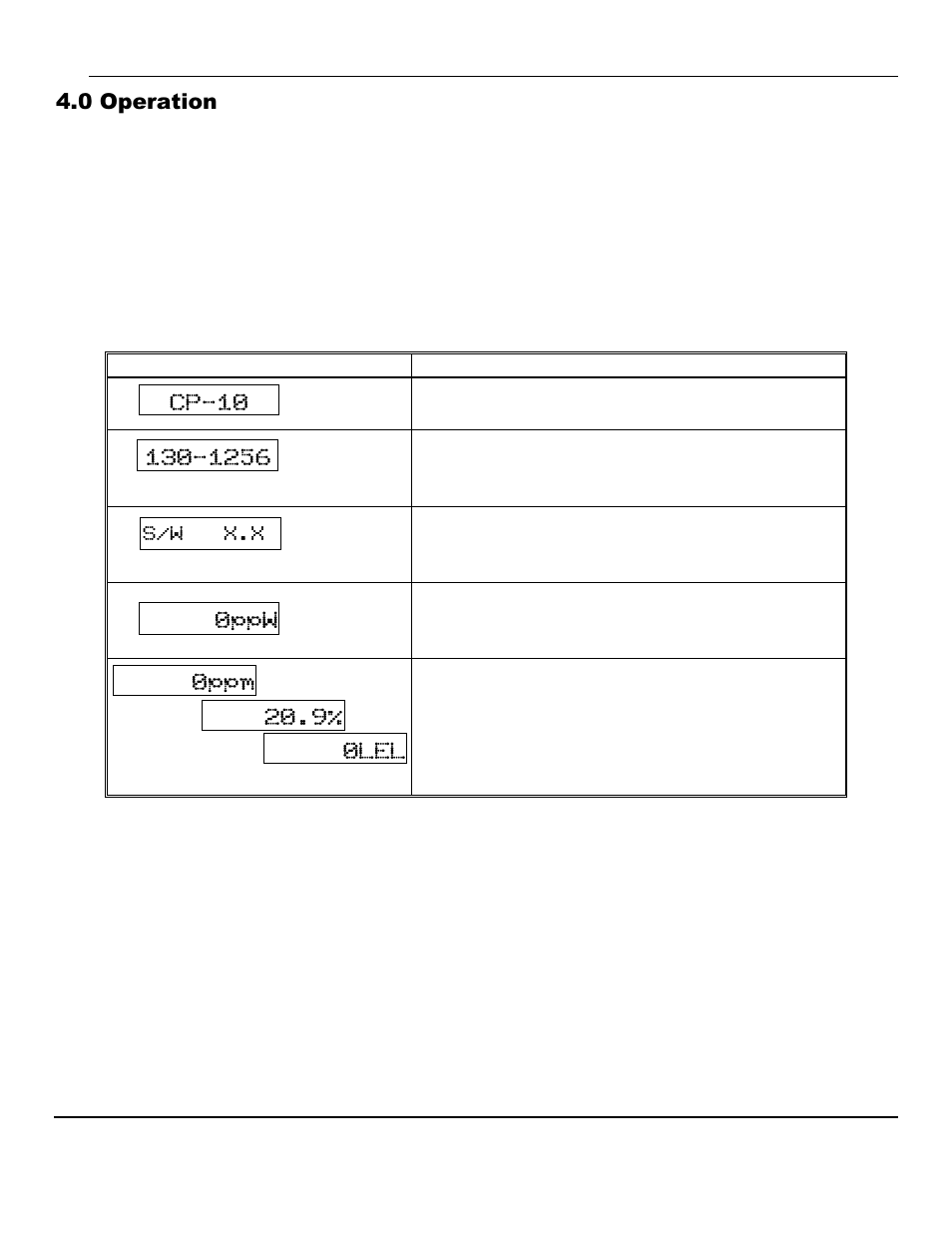 0 operation | ENMET CP-10 User Manual | Page 10 / 20