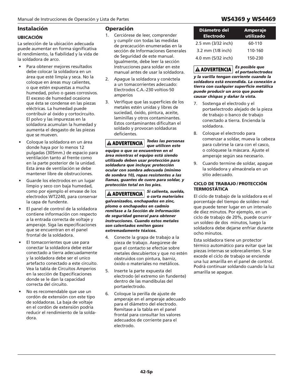 Campbell Hausfeld WS4369 User Manual | Page 42 / 48