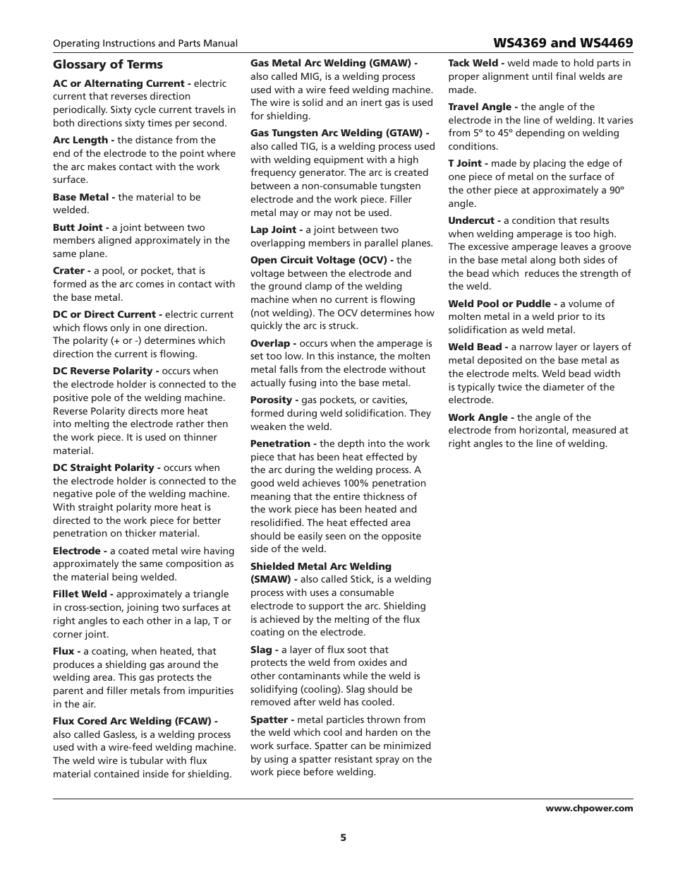 Campbell Hausfeld WS4369 User Manual | Page 5 / 48