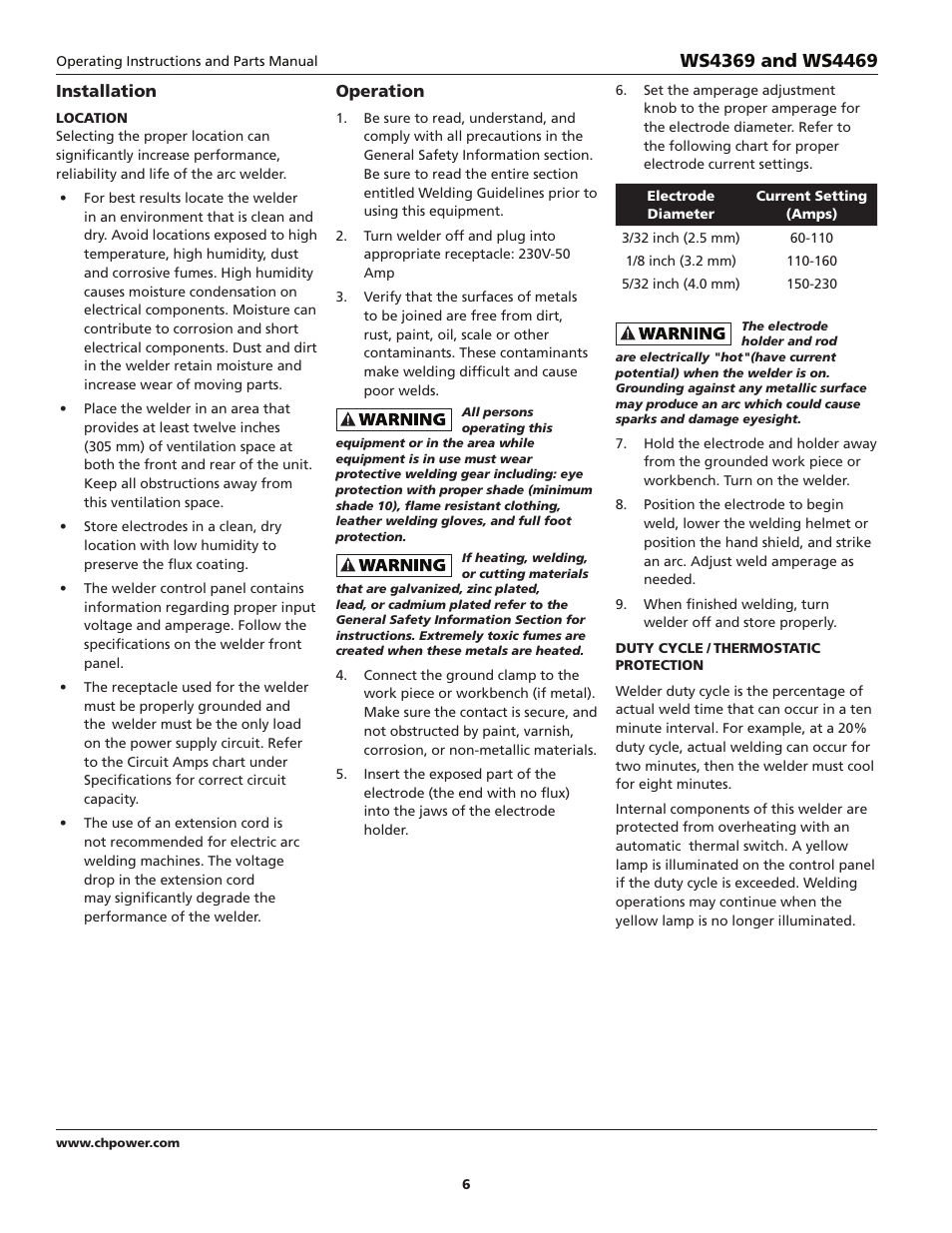 Campbell Hausfeld WS4369 User Manual | Page 6 / 48