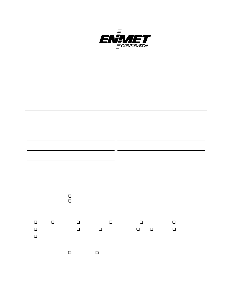 Repair return form | ENMET MX-42A User Manual | Page 25 / 26
