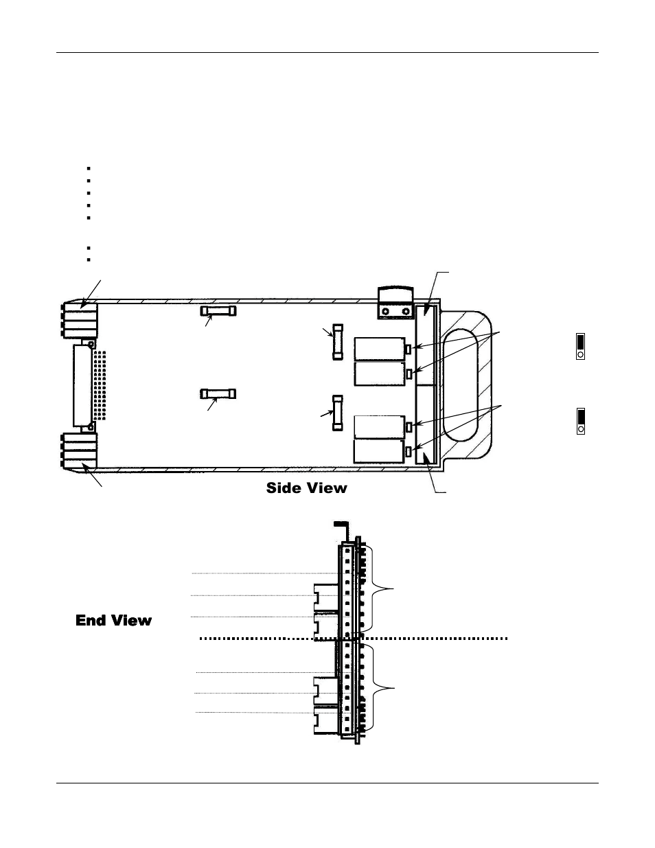 End view, Side view, 4 connecting the mx52 c | Figure 7: channel board | ENMET MX-52 User Manual | Page 12 / 44