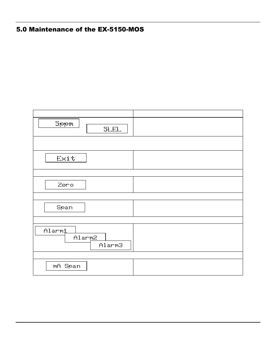 5ppm exit, 5lel | ENMET EX-5150-MOS User Manual | Page 10 / 19