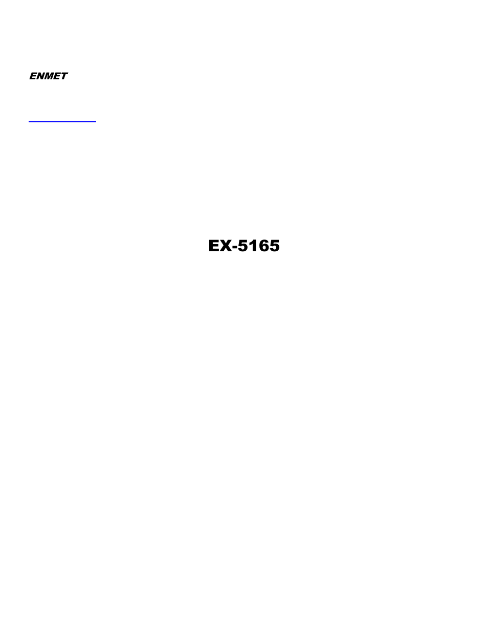 ENMET EX-5165 User Manual | 18 pages