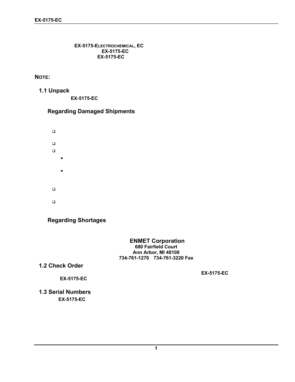 0 introduction | ENMET EX-5175 User Manual | Page 5 / 20