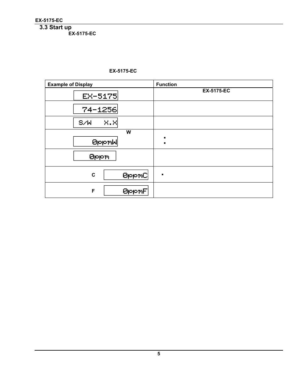 0ppm 0ppmw 0ppmc 0ppmf | ENMET EX-5175 User Manual | Page 9 / 20