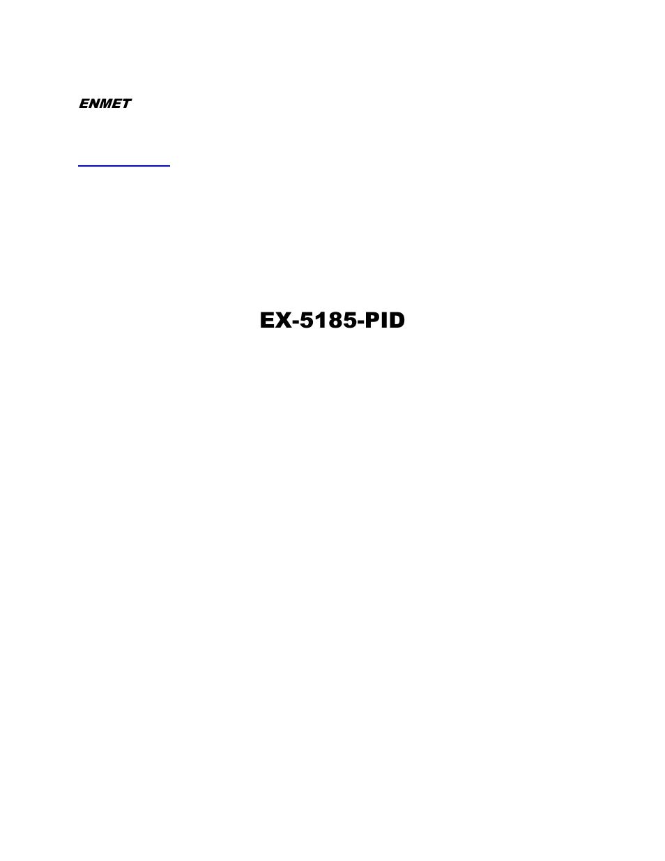 ENMET EX-5185 User Manual | 18 pages