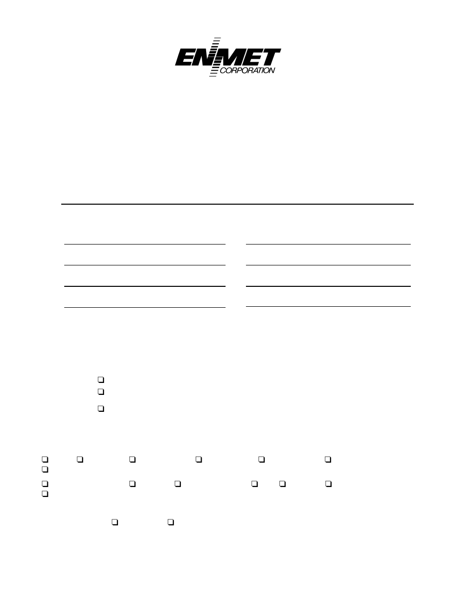 Repair return form | ENMET EX-6100 Series User Manual | Page 28 / 28