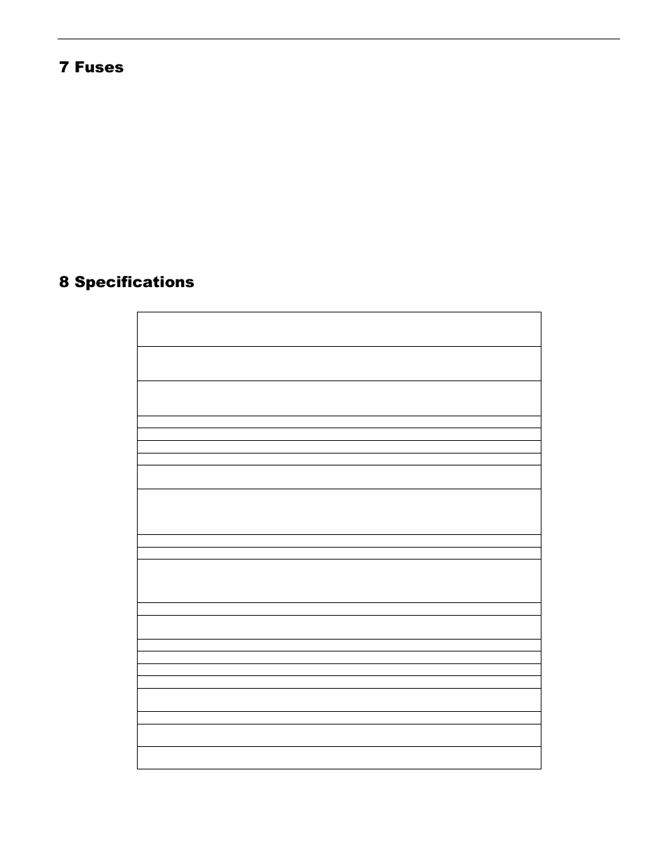 7 fuses, 8 specifications | ENMET EX-6165 User Manual | Page 16 / 27