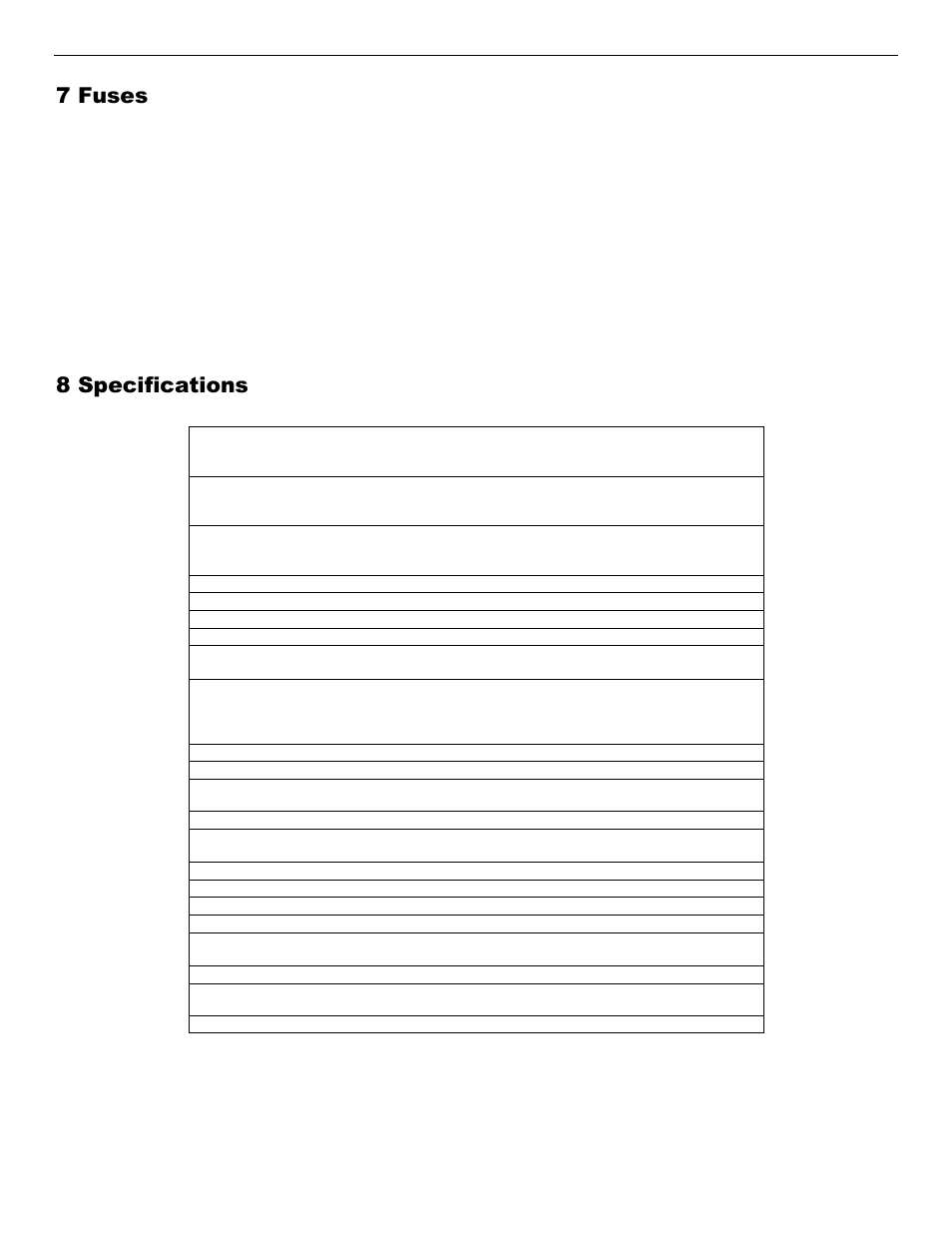 7 fuses, 8 specifications | ENMET EX-6175 User Manual | Page 18 / 30