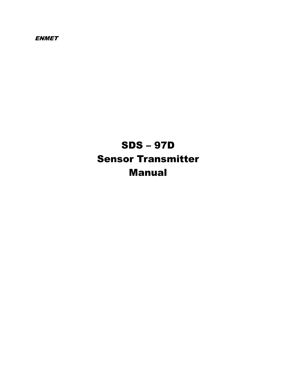 ENMET SDS-97D User Manual | 13 pages