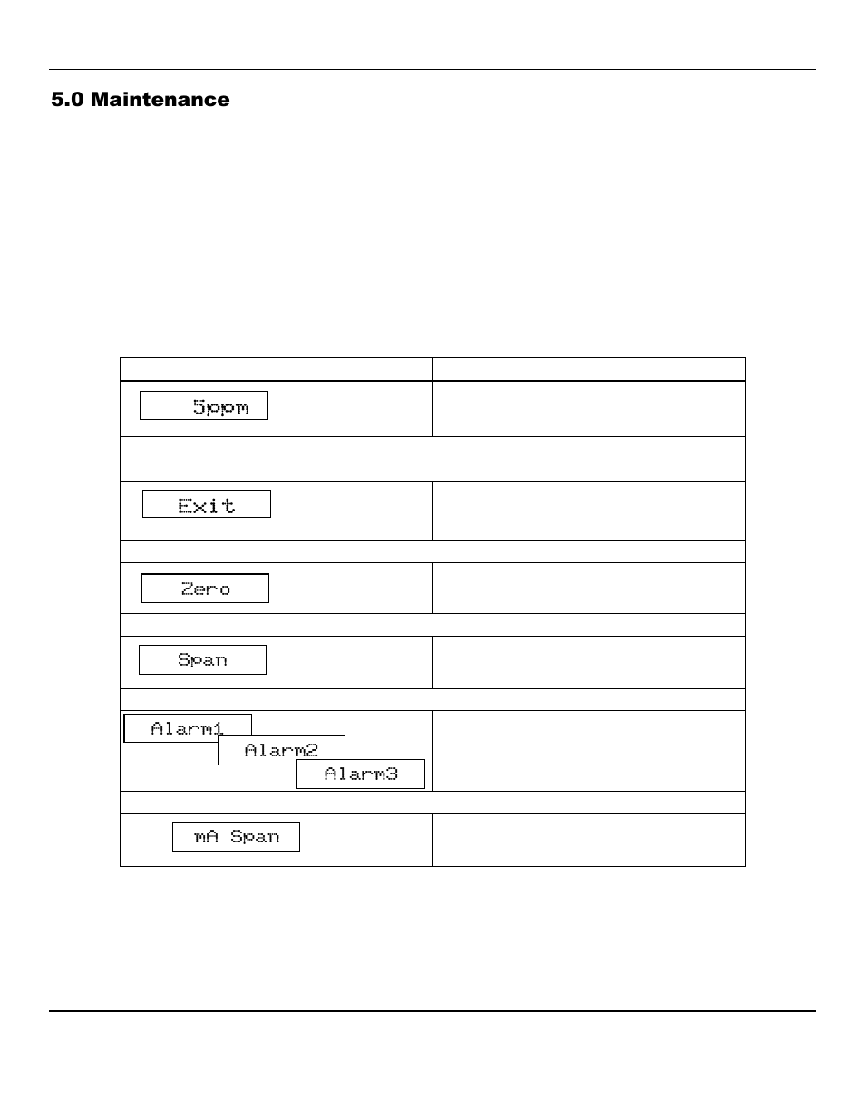 0 maintenance, 5ppm exit | ENMET SE-5175 User Manual | Page 10 / 20