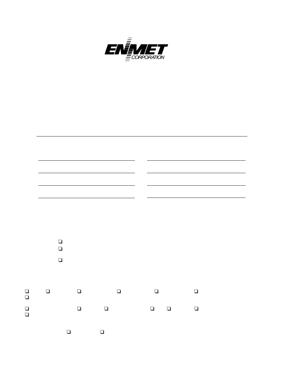 Repair return form | ENMET SE-5175 User Manual | Page 20 / 20