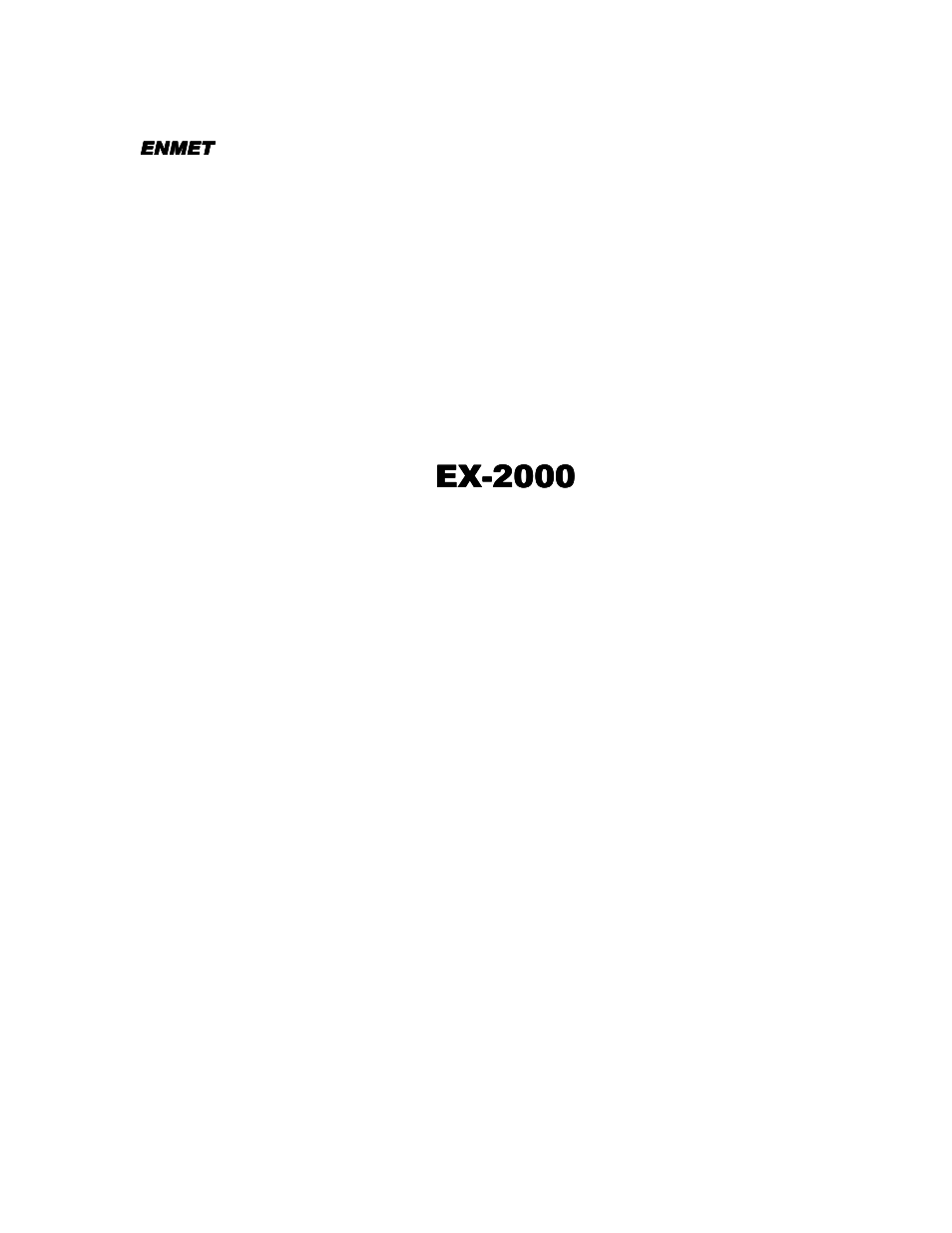 ENMET EX-2000 User Manual | 20 pages