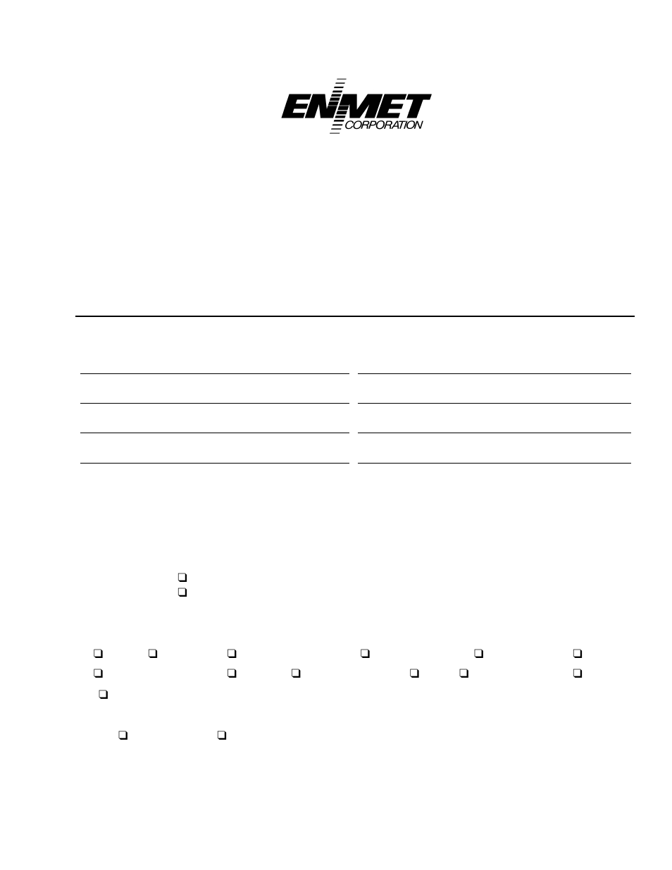 Repair return form | ENMET EX-2000 User Manual | Page 19 / 20