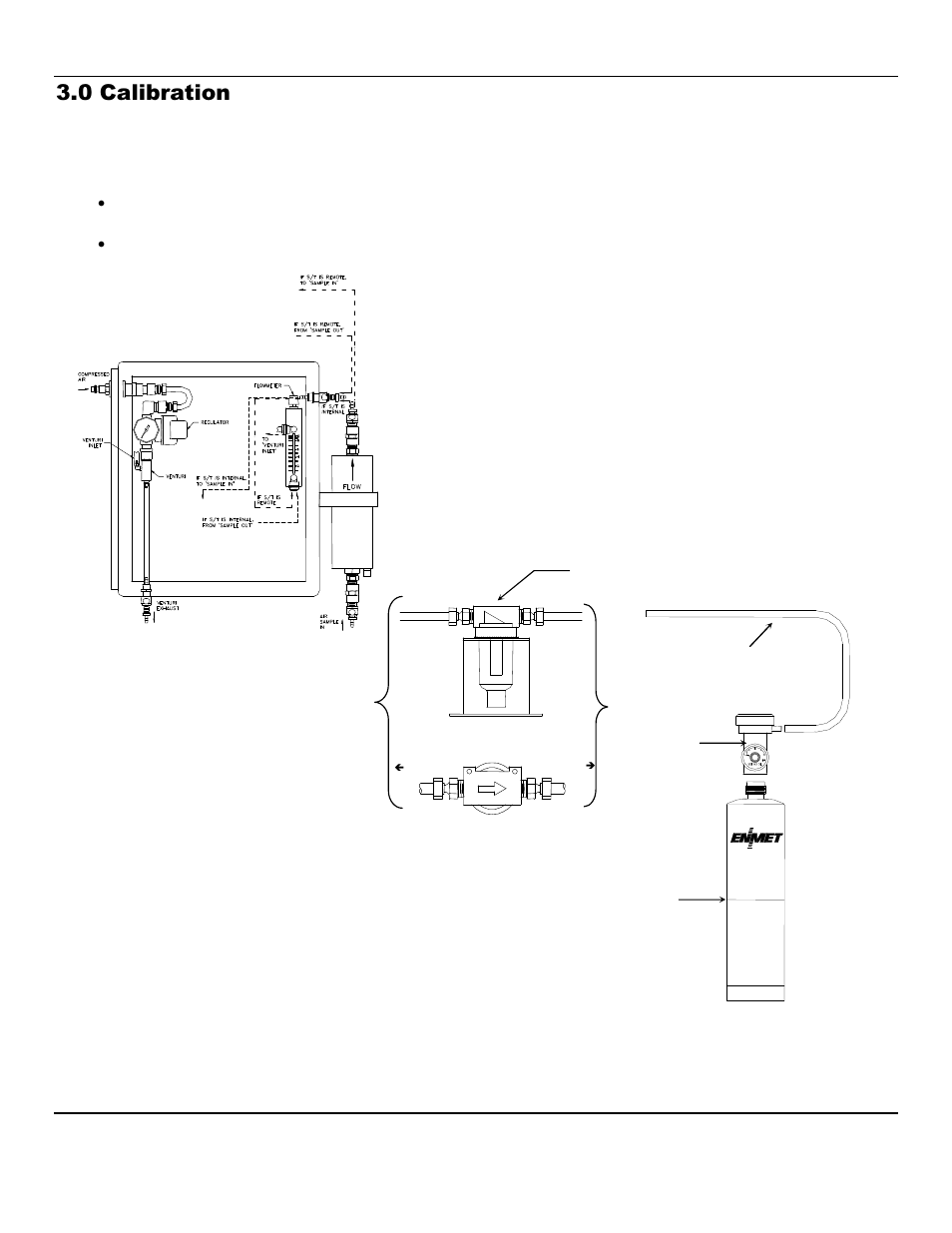 0 calibration, Figure 4: connect gas to venturi module | ENMET Venturi Gas Sampler User Manual | Page 7 / 10