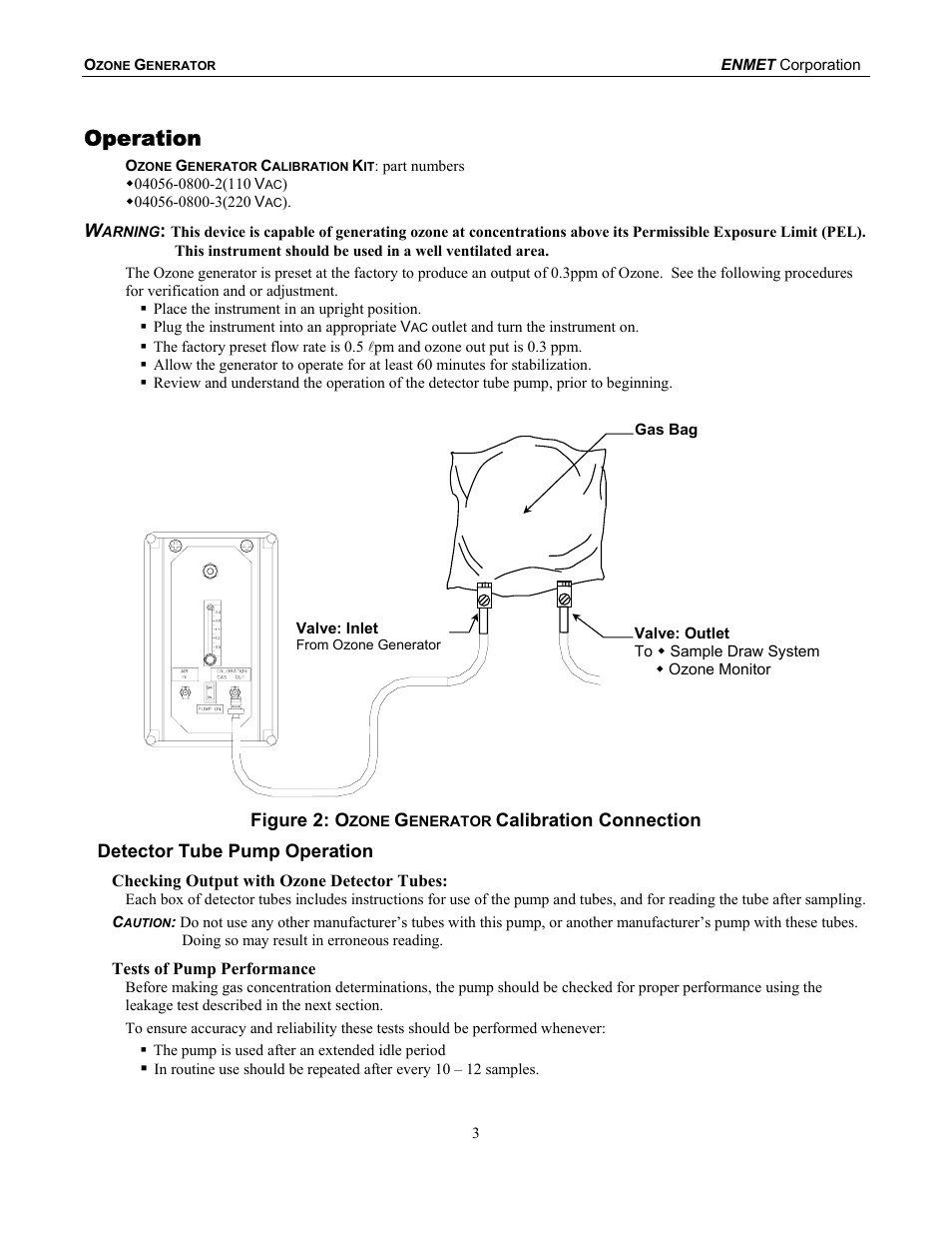 Operation | ENMET Ozone Generator User Manual | Page 7 / 16