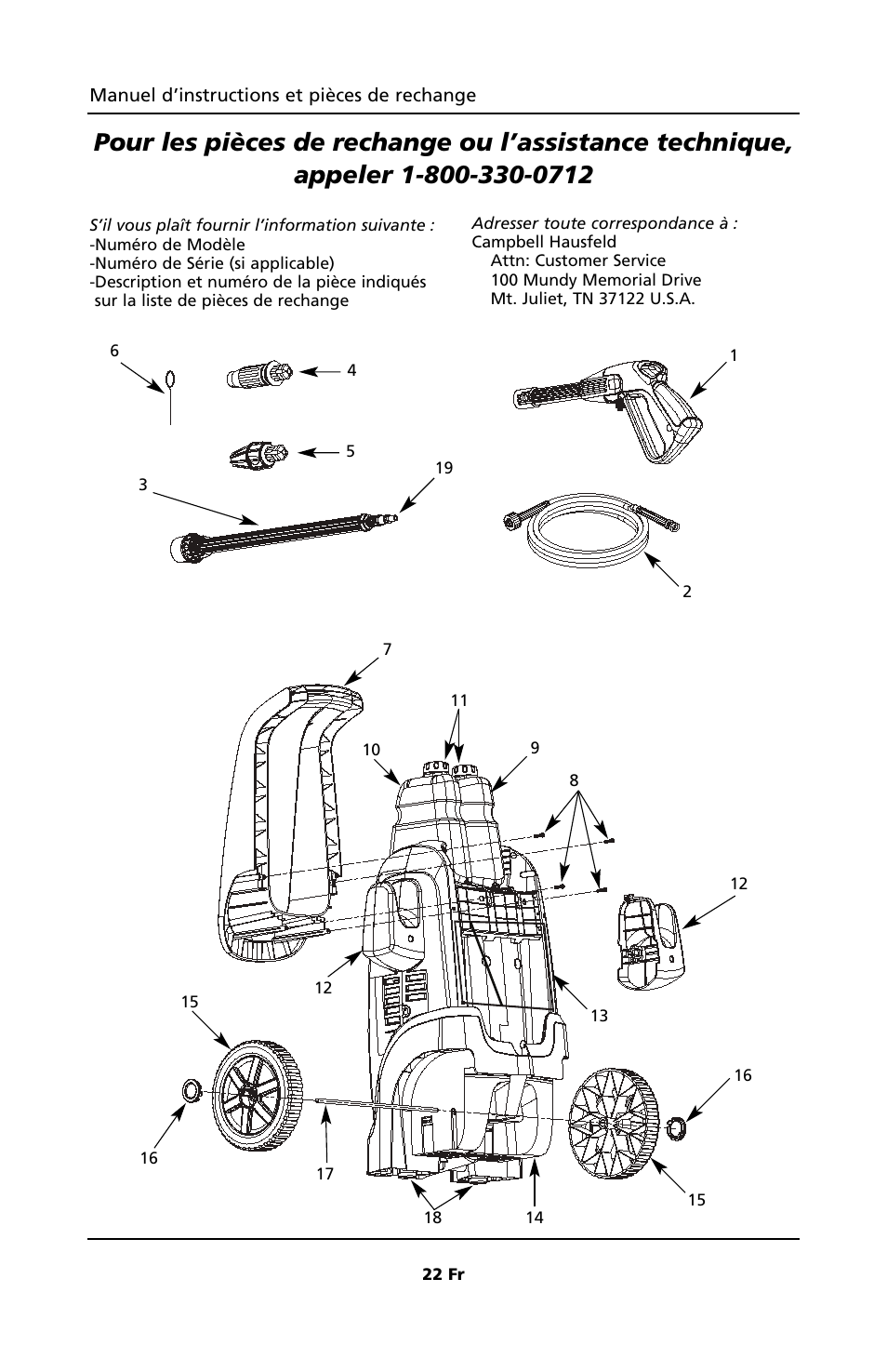 Campbell Hausfeld PW1810 User Manual | Page 22 / 48