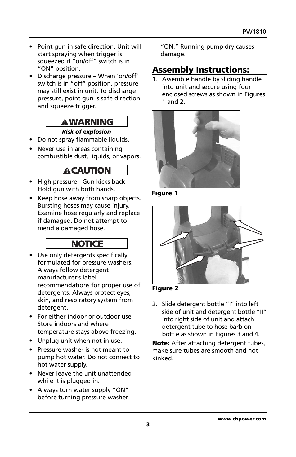 Assembly instructions | Campbell Hausfeld PW1810 User Manual | Page 3 / 48