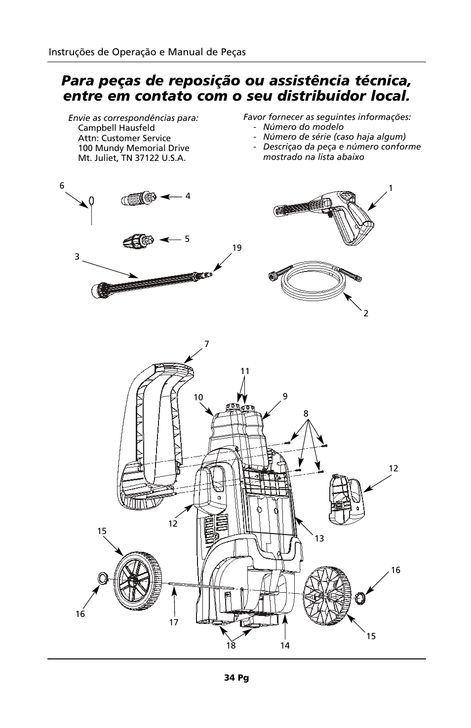Campbell Hausfeld PW1810 User Manual | Page 34 / 48