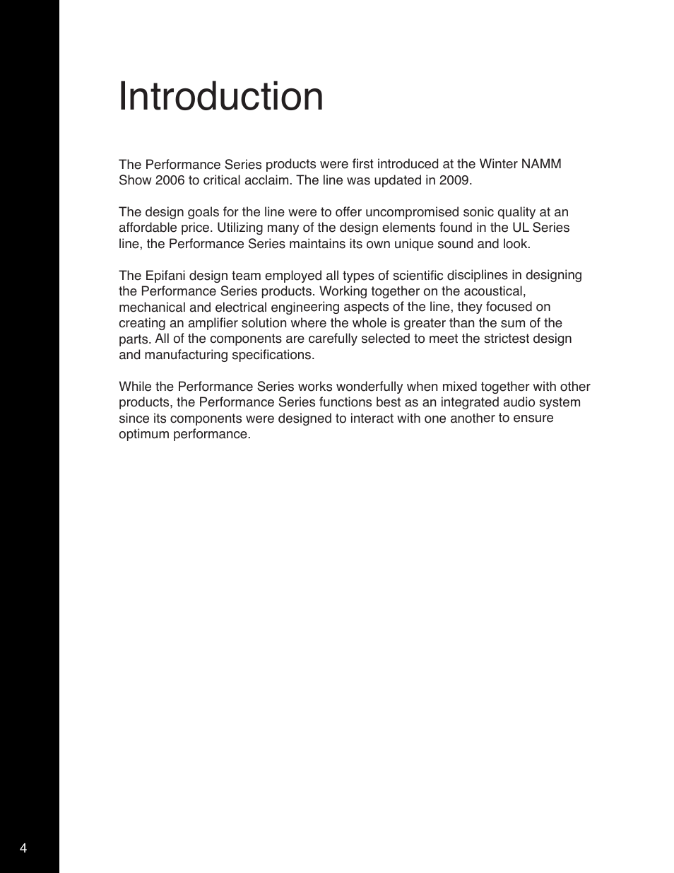 Introduction | Epifani PS Amplifiers and Cabinets User Manual | Page 4 / 16