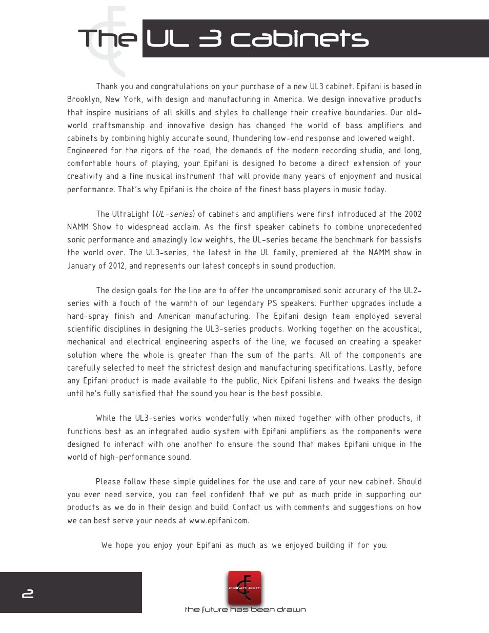 The ul 3 cabinets | Epifani UL3 Cabinets User Manual | Page 2 / 8