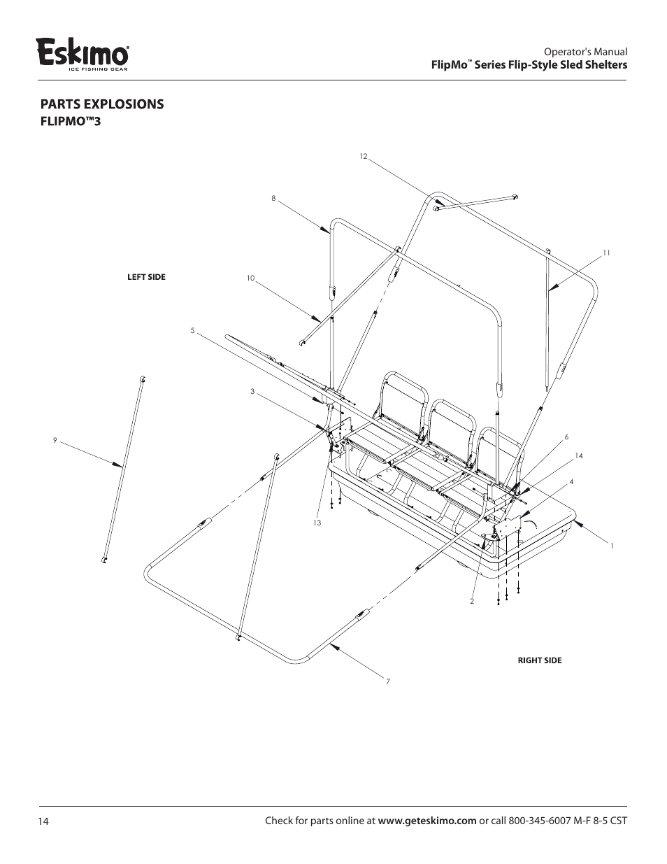Flipmo, Series flip-style sled shelters | Eskimo 11597 User Manual | Page 14 / 16