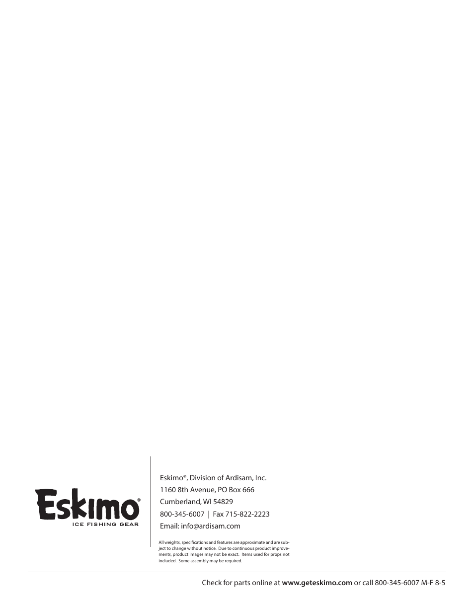 Eskimo 15350 User Manual | Page 12 / 12