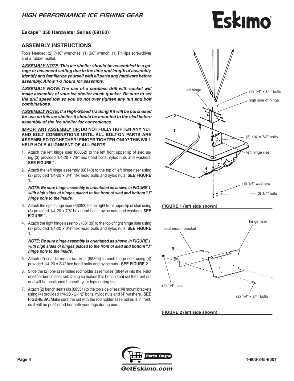 High performance ice fishing gear | Eskimo 69163 User Manual | Page 4 / 16